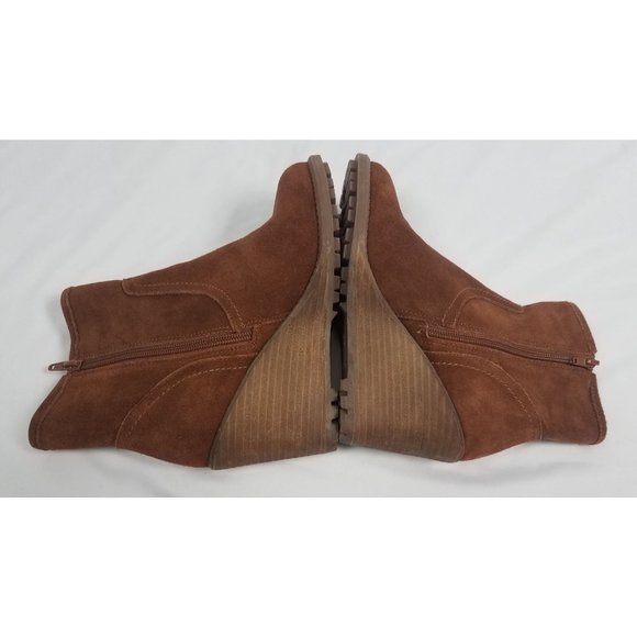 Carlos By Carlos Santana Women's Sz. 5.5 Brown Suede Wedges Booties - Picture 6 of 10
